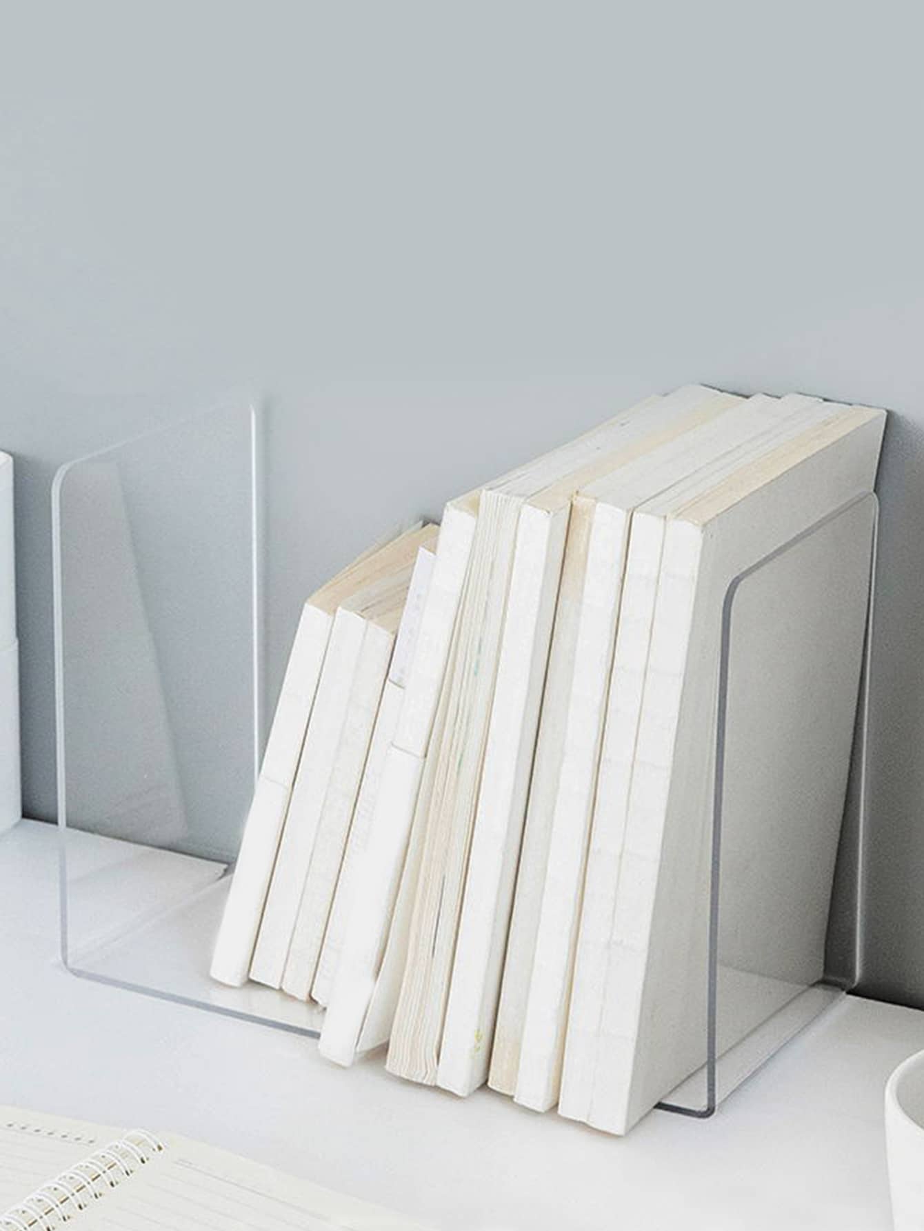 2入組透明裝飾書擋簡單多用途書擋學校學生 - 無色 - 查看 1