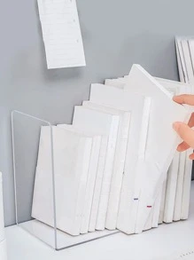 2入組透明裝飾書擋簡單多用途書擋學校學生 - 無色 - 查看 2