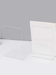 2入組透明裝飾書擋簡單多用途書擋學校學生 - 無色 - 查看 3