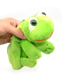 1 pieza Bolsa de papelería con forma de rana, estuche grande y sencillo de gran capacidad para estudiantes, estuche de lápices, bolsa de lápices, bolso escolar - Verde - Ver 2