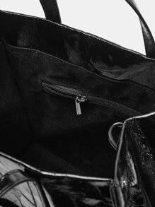 Túi đeo chéo Nữ màu trơn - màu đen - Xem 6