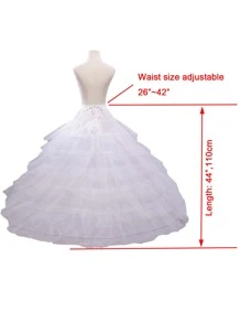 1pc Women Solid Layered Ruffle Trim Elegant Petticoat For Wedding Party Fall Clothes For Women - White - View 3