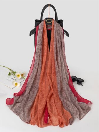 1入組女士花卉印花時尚圍巾適合戶外旅行