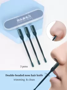 3旋轉墨綠色360度修毛雙頭鼻毛刀