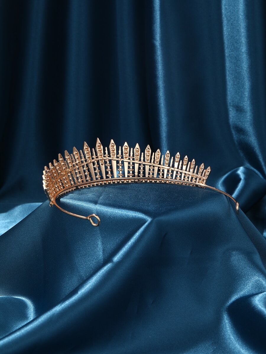 1pc Women Rhinestone Crown Design Luxury Bridal Headband For Wedding