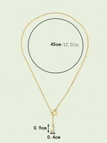 1 Trái Tim Thời Trang Và Kim Cương Giả Chữ Charm Y Hình Lariat Vòng Đeo Cổ Cho Nữ Trang Trí Hàng Ngày - Vàng - Xem 5