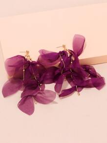 1 对时尚串珠流苏和蝴蝶结装饰耳坠，适合女士日常装饰情人节、妈妈、母亲、母亲节、礼物 - 紫色 - 查看 2
