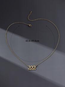 1 chiếc Inox Thời Trang Số Mặt Dây Chuyền Nữ Vòng Cổ Trang Trí Hàng Ngày - Vàng - Xem 5