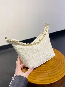 Túi vai màu trơn Có thể điều chỉnh được - trắng - Xem 2