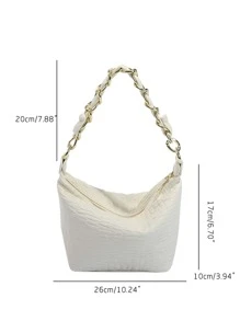 Túi vai màu trơn Có thể điều chỉnh được - trắng - Xem 3