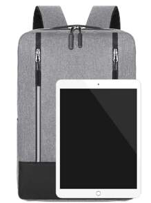 Bộ 3 Túi Ba lô Máy tính xách tay Túi đeo chéo Túi vuông Nylon Tối giản Với túi bút Bộ túi sách Bộ túi đại học Học sinh trung học Sinh viên tốt nghiệp Sinh viên năm nhất Đại học năm thứ hai để đi làm, dã ngoại, du lịch đi bộ đường dài - Xám - Xem 3