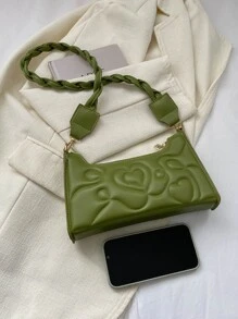Quilted Bag Small Olive Green Valentines - Olive Green - View 5
