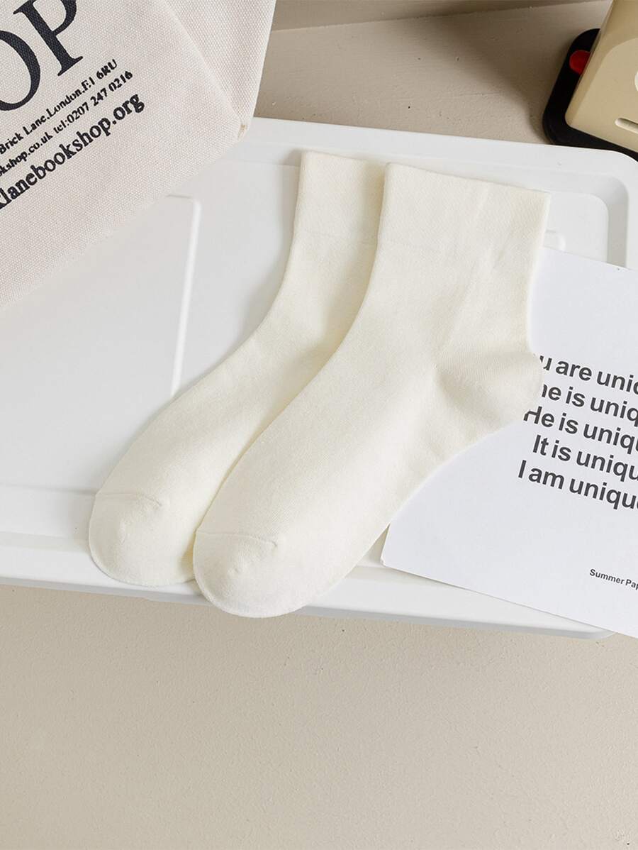 1 đôi vớ thủy thủ đoàn thường ngày chắc chắn cho cuộc sống hàng ngày - Màu be - Xem 1