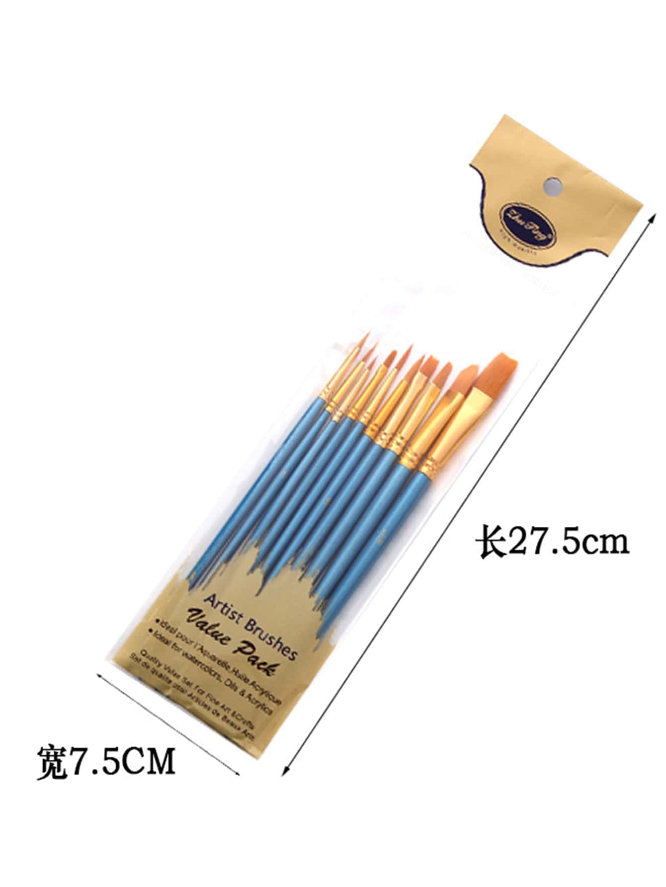 Qwertfeet 100 pezzi pennelli piatti, pennello per pittura dettagliata, per capelli nylon, pittura per bambini, studenti, principianti, adulti, artisti