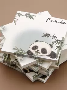 1pc 50 Sheets Each Cute Cartoon Panda Sticky Notes 3.15*3.15 Inch - Multicolor - View 1