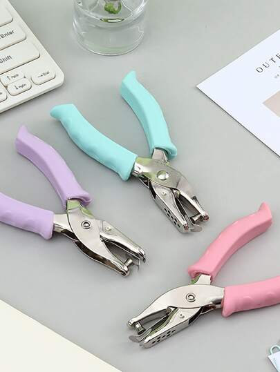 1 pieza Perforadora redonda de color macaron aleatorio