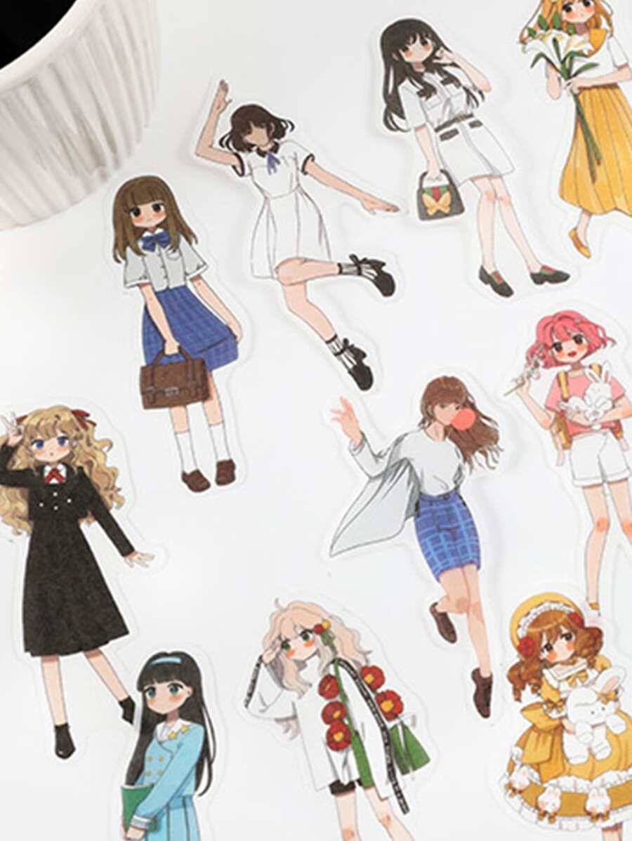 40入組人像圖案隨機貼紙 - 彩色 - 查看 1