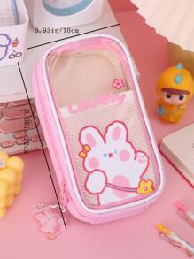 Letter & Cartoon Graphic Pencil Case - Multicolor - View 2