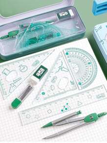 طقم منقلة فرجال ومسطرة بلون عشوائي صندوق واحد 7 قطع - متعدد الألوان - مشاهدة 2