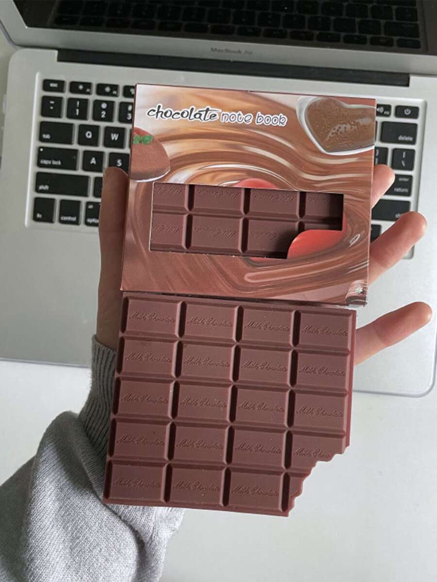 1pc Chocolate Shaped Memo Pad - Chocolate Brown - View 1