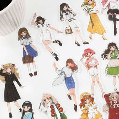 40入組人像圖案隨機貼紙