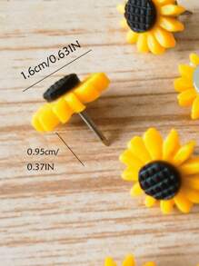 20pcs Sunflower Design Pushpin - Multicolor - View 3