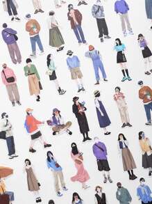 40入組人像圖案隨機貼紙 - 彩色 - 查看 2
