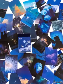 50張山水圖案隨機貼紙