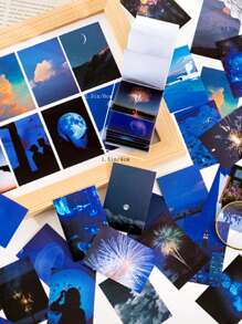 50張山水圖案隨機貼紙