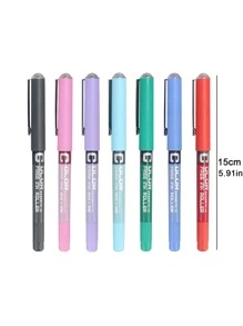 Style Colored Liquid Ink Quick-Dry Ballpoint Pens Set, 7 Random Colors - Multicolor - View 3