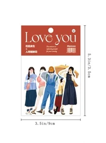 40入組人像圖案隨機貼紙 - 彩色 - 查看 6