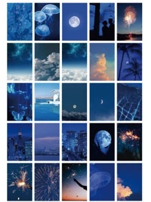 50張山水圖案隨機貼紙