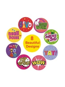 500 Piezas De Pegatina Con Gráficos Y Letras - Multicolor - Ver 6