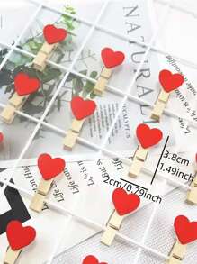 2022 New 10Pcs/Set Wooden Clips Heart Pegs Clothespin DIY Cute Wedding Decor Craft Pegs Clothespin