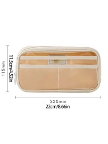 1pc Clear Pencil Case - White - View 5