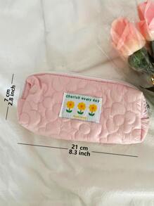 1pc Flower Pattern Random Pencil Case - Multicolor - View 8