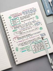 1 cuốn sổ tay bìa PP trong suốt có gáy lò xo, đóng gói ngẫu nhiên - Nhiều màu - Xem 7