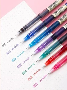 snow white 7pcs Needle Design Straight Liquid Gel Pen - Multicolor - View 1