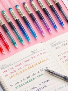 snow white 7pcs Needle Design Straight Liquid Gel Pen - Multicolor - View 3