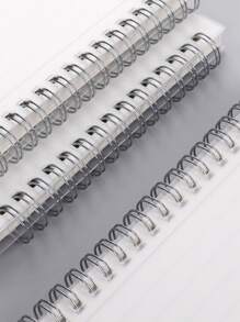 1pc Coil Notebook With PP Cover, Horizontal Line Grid Inner Page Spiral Hardcover Waterproof For Student Business Notepad Stationery - White - View 5