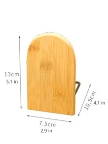 2pcs Bamboo Book Stand Desk Flapper Simple Log Texture Office School Book Folder Storage Desk Decor - Khaki - View 5