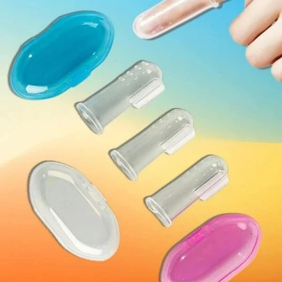 3入組隨機色寵物牙刷帶套