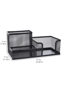 Multifunctional Mesh Pen Holder And Organizer For Desk - Black - View 6
