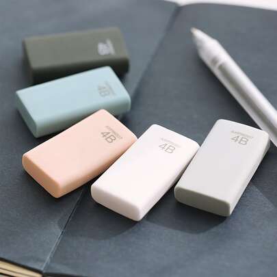 1pc Solid Color Simple Erasers Random Back To School