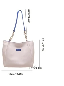 Túi Xách tay Nữ màu trơn - Màu xanh lam - Xem 3