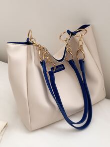 Túi Xách tay Nữ màu trơn - Màu xanh lam - Xem 5