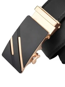 1 Thắt lưng nam khóa tự động thời trang cho cuộc sống hàng ngày - màu đen - Xem 5