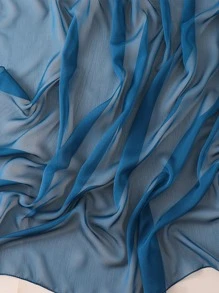 1入組女士素色時尚圍巾適用於日常 - 水鴨藍 - 查看 2