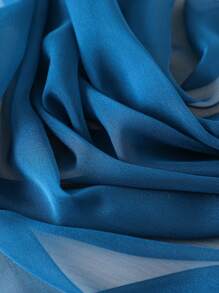 1入組女士素色時尚圍巾適用於日常 - 水鴨藍 - 查看 3