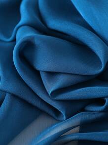 1入組女士素色時尚圍巾適用於日常 - 水鴨藍 - 查看 4